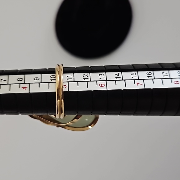 Vintage 14k Ming's Jadeite/Pearl Ring - Picture 6 of 8